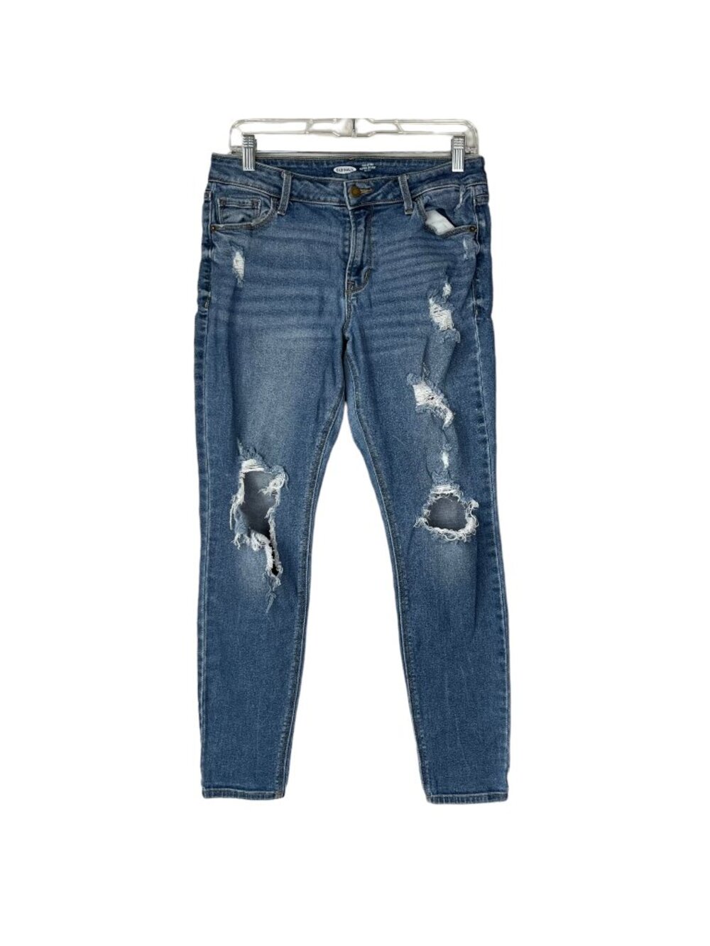 Old Navy Jeans Rockstar Super Skinny Womens 10 MidRise Distressed Destroyed